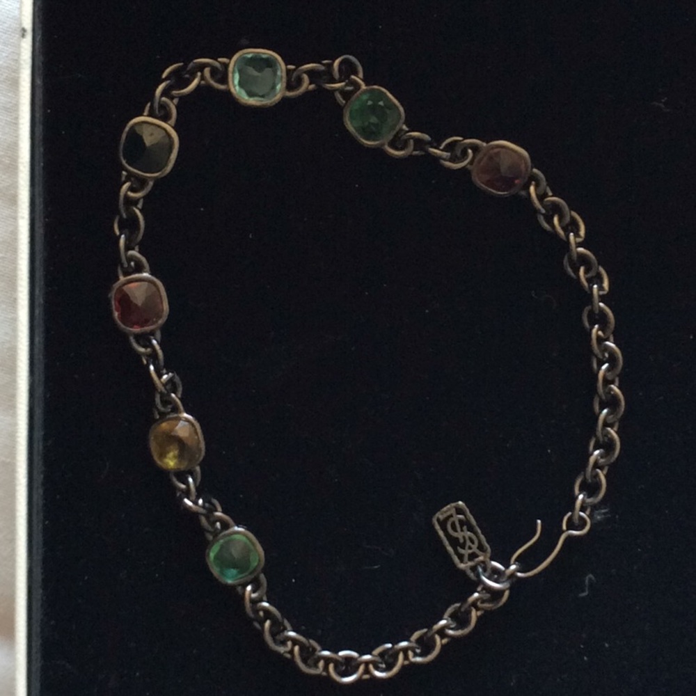 Vintage YSL. Necklace with glass colored stone